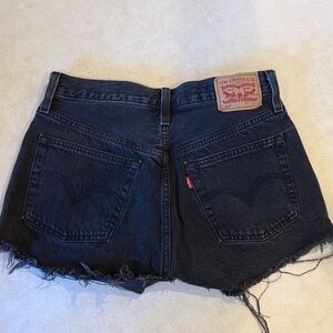 Levi's Black Raw-Hem Denim Cutoff Shorts